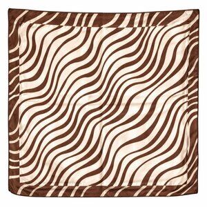 Brown Cream Zebra Print Satin Square Scarf 20x20 Hair Neck Head Wrap